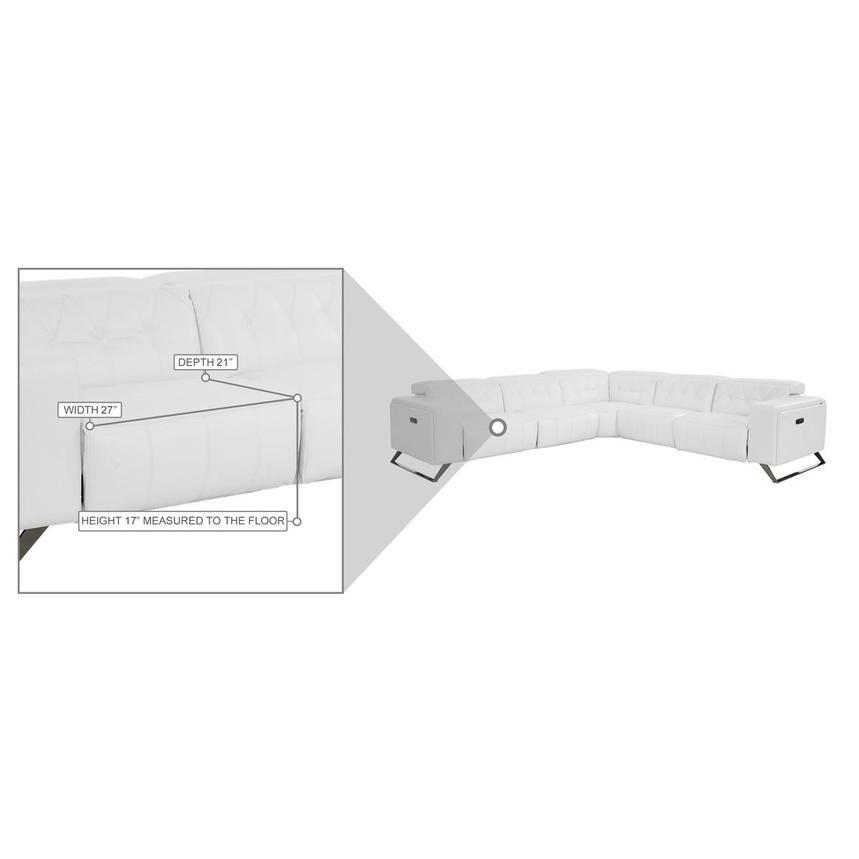 Anchi White Leather Power Reclining Sectional with 5PCS/3PWR  alternate image, 11 of 11 images.