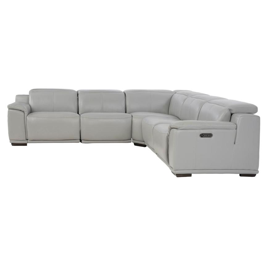 Davis 2.0 Tan Leather Power Reclining Sectional with 5PCS/3PWR alternate image, 3 of 12 images.