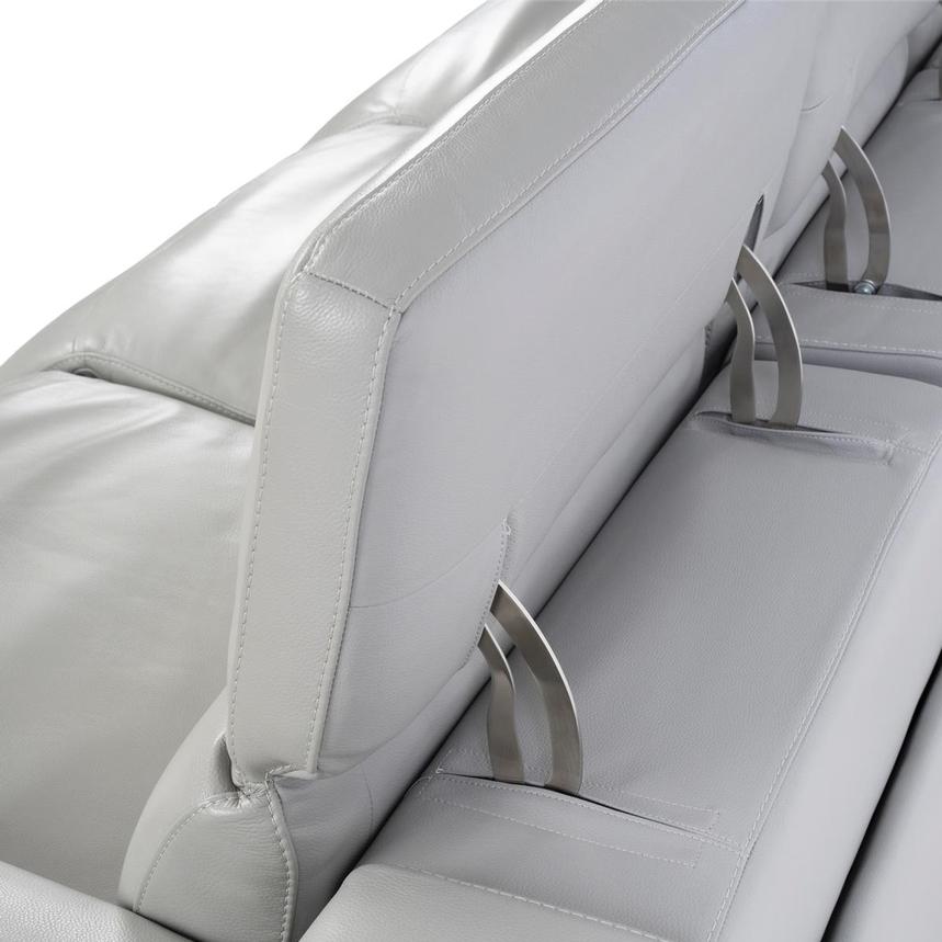 Davis 2.0 Silver Leather Power Reclining Sectional with 7PCS/3PWR alternate image, 9 of 12 images.