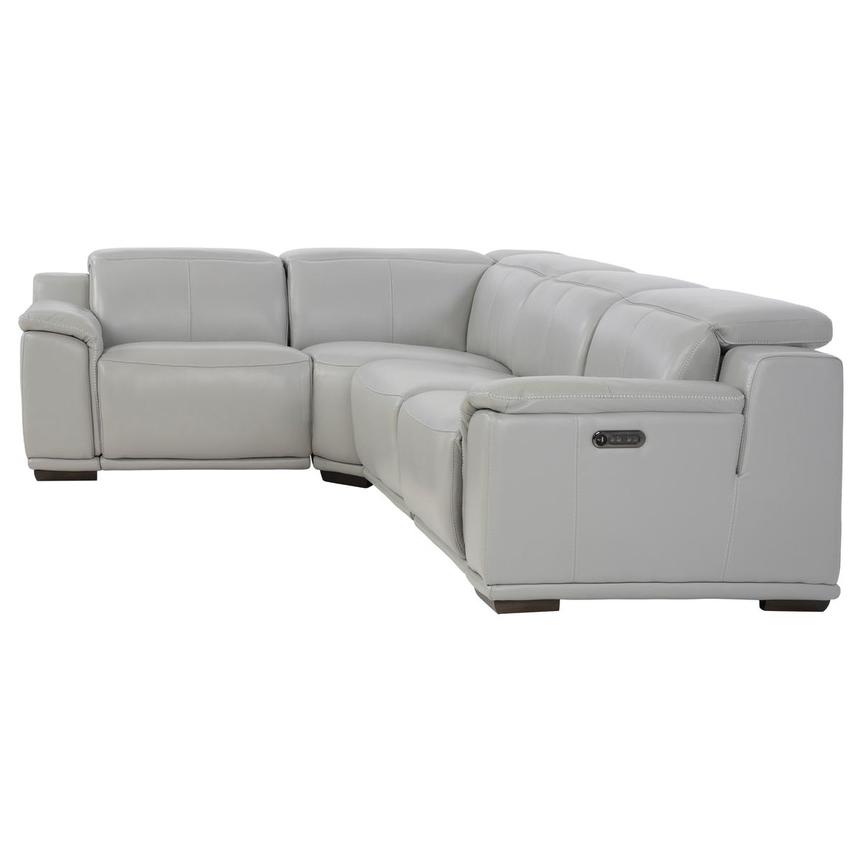Davis 2.0 Silver Leather Power Reclining Sectional with 4PCS/2PWR alternate image, 3 of 10 images.