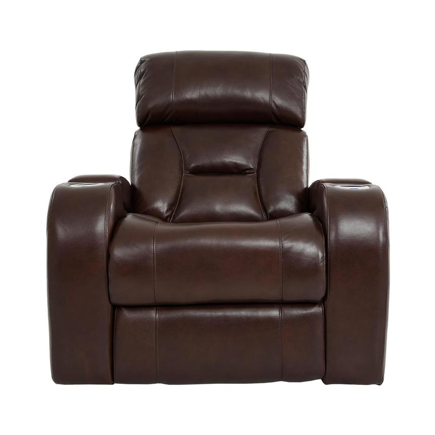 Gio Brown Leather Power Recliner main image, 1 of 14 images.