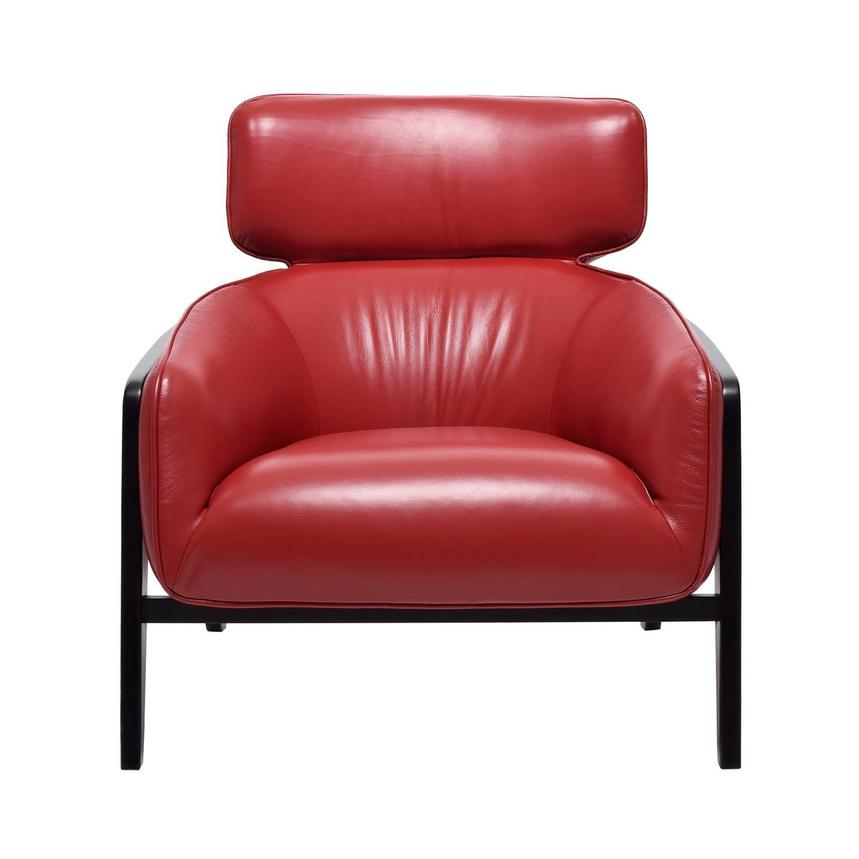 Arlene Red Leather Accent Chair  alternate image, 2 of 8 images.