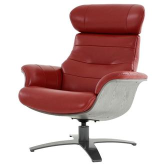 Enzo II Red Leather Swivel Chair