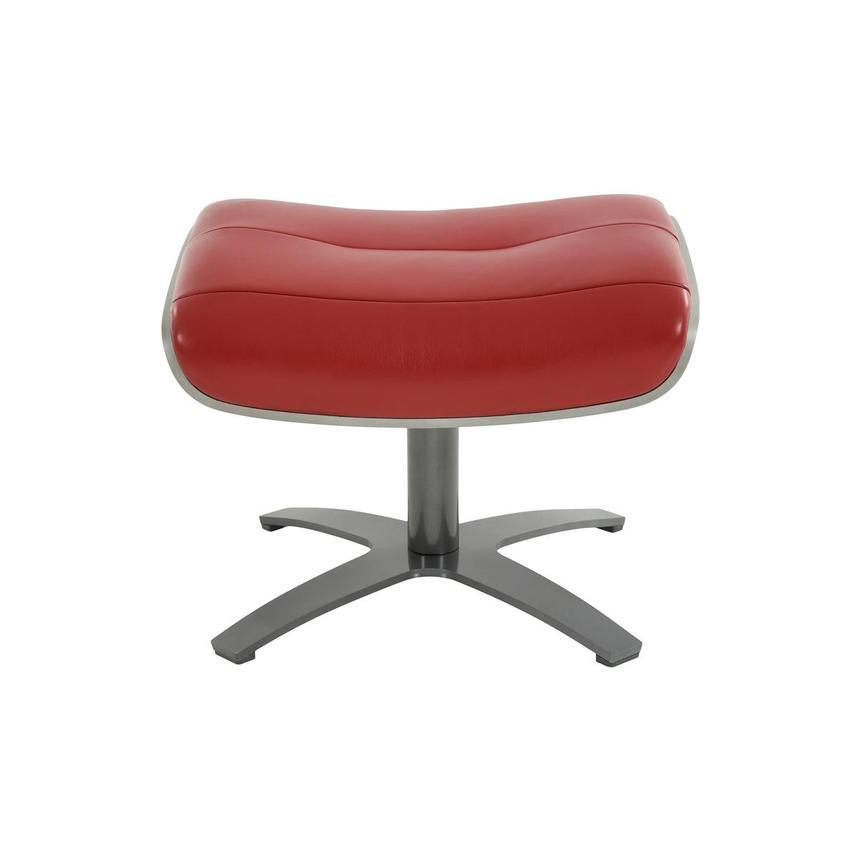 red leather chair and footstool