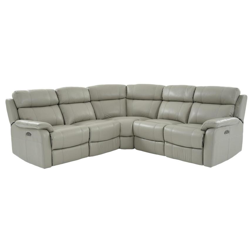 Ronald 2.0 Gray Leather Power Reclining Sectional with 5PCS/2PWR  main image, 1 of 8 images.