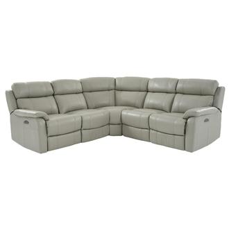 Ronald 2.0 Gray Leather Power Reclining Sectional with 5PCS/3PWR