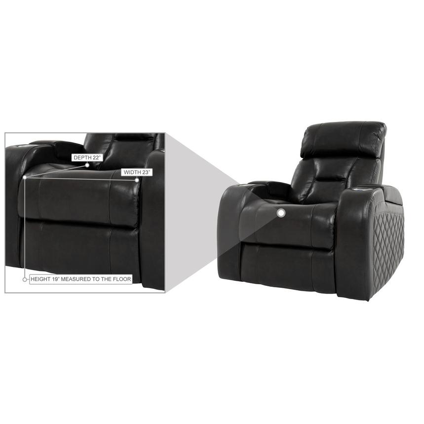 Gio Black Leather Power Recliner  alternate image, 13 of 14 images.