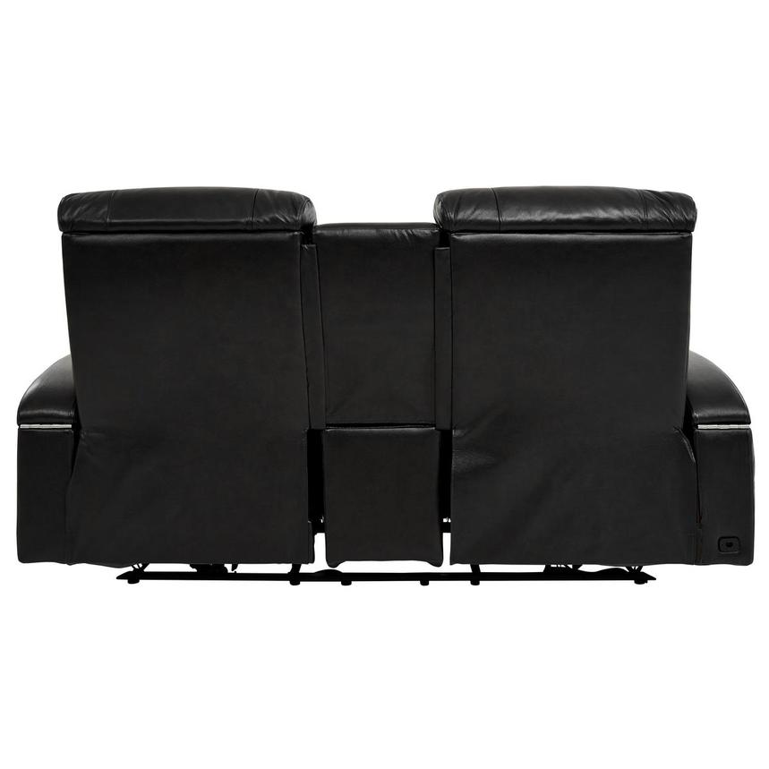 Gio Black Leather Power Reclining Sofa w/Console  alternate image, 5 of 15 images.