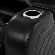 Gio Black Leather Power Reclining Sofa w/Console  alternate image, 8 of 15 images.