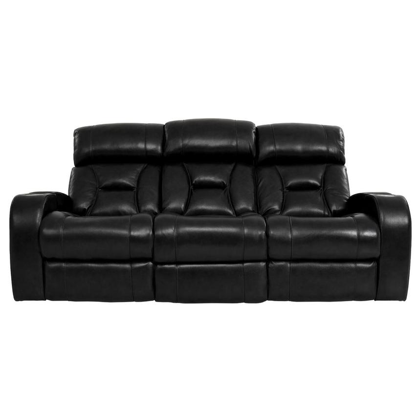 Gio Black Leather Power Reclining Sofa main image, 1 of 18 images.