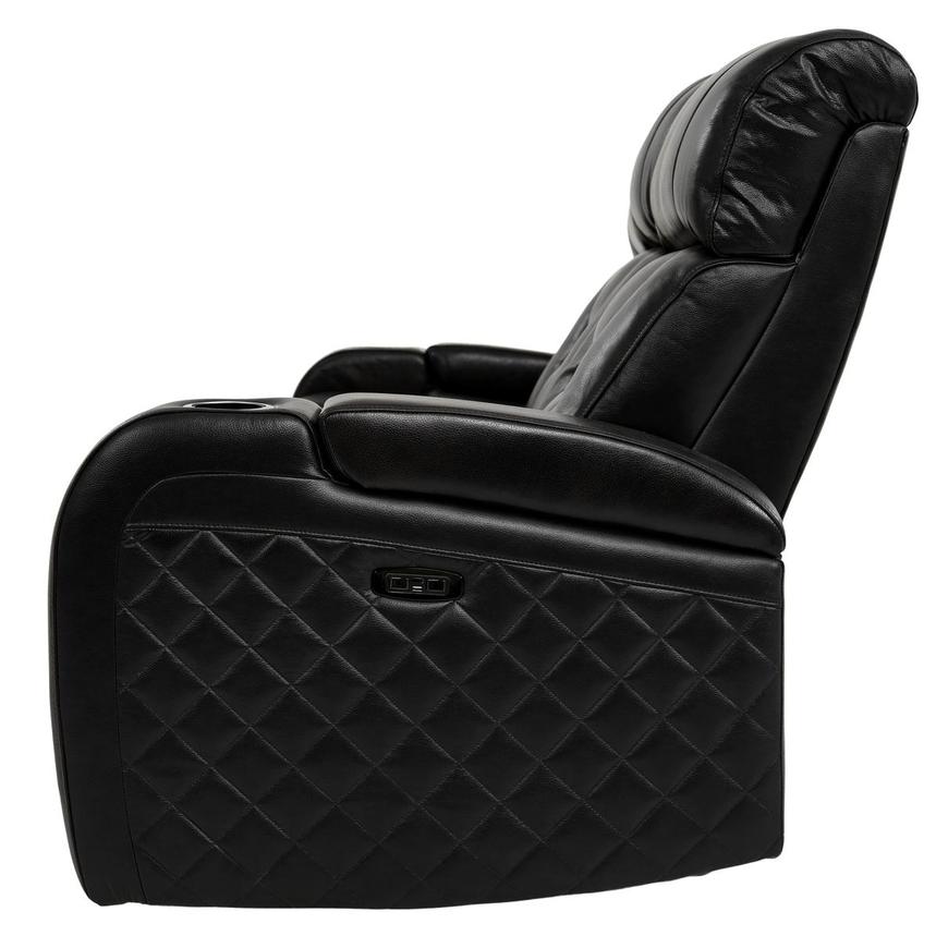 4 seater black leather recliner sofa