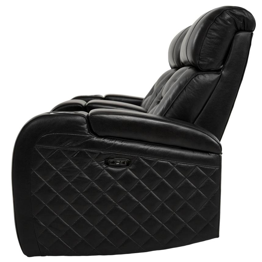 Gio Black Leather Power Reclining Sofa w/Console alternate image, 4 of 15 images.