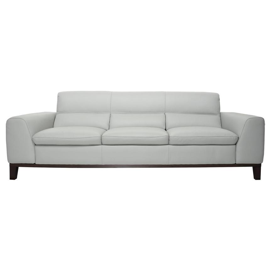 Milani Gray Leather Sofa  main image, 1 of 8 images.