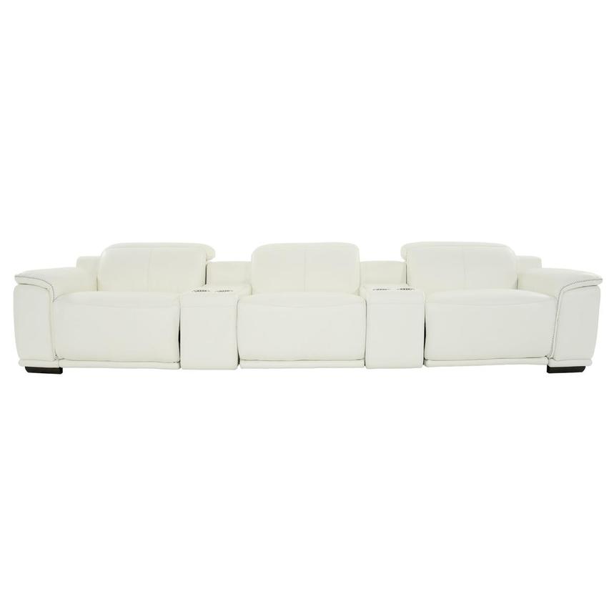 Davis 2.0 White Home Theater Leather Seating with 5PCS/3PWR  main image, 1 of 12 images.