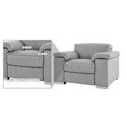 Charlie Light Gray Leather Power Recliner  alternate image, 12 of 12 images.