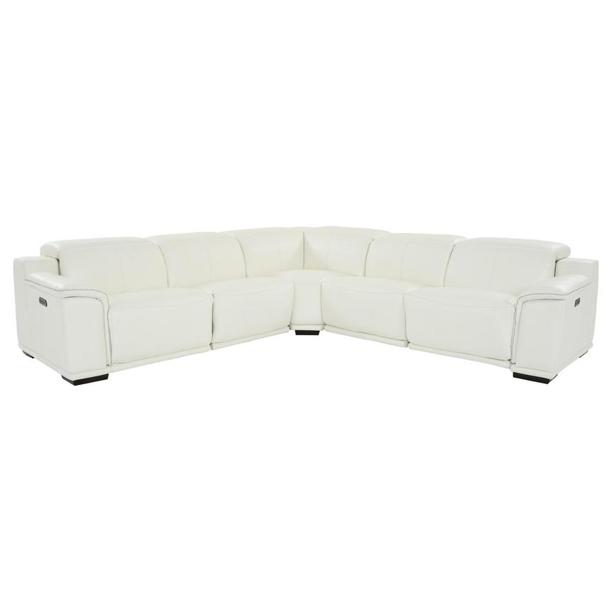 Davis 2.0 White Leather Power Reclining Sectional with 5PCS/2PWR  main image, 1 of 10 images.