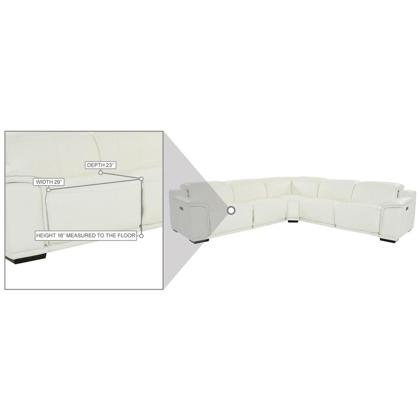 Davis 2.0 White Leather Power Reclining Sectional with 5PCS/2PWR  alternate image, 10 of 10 images.