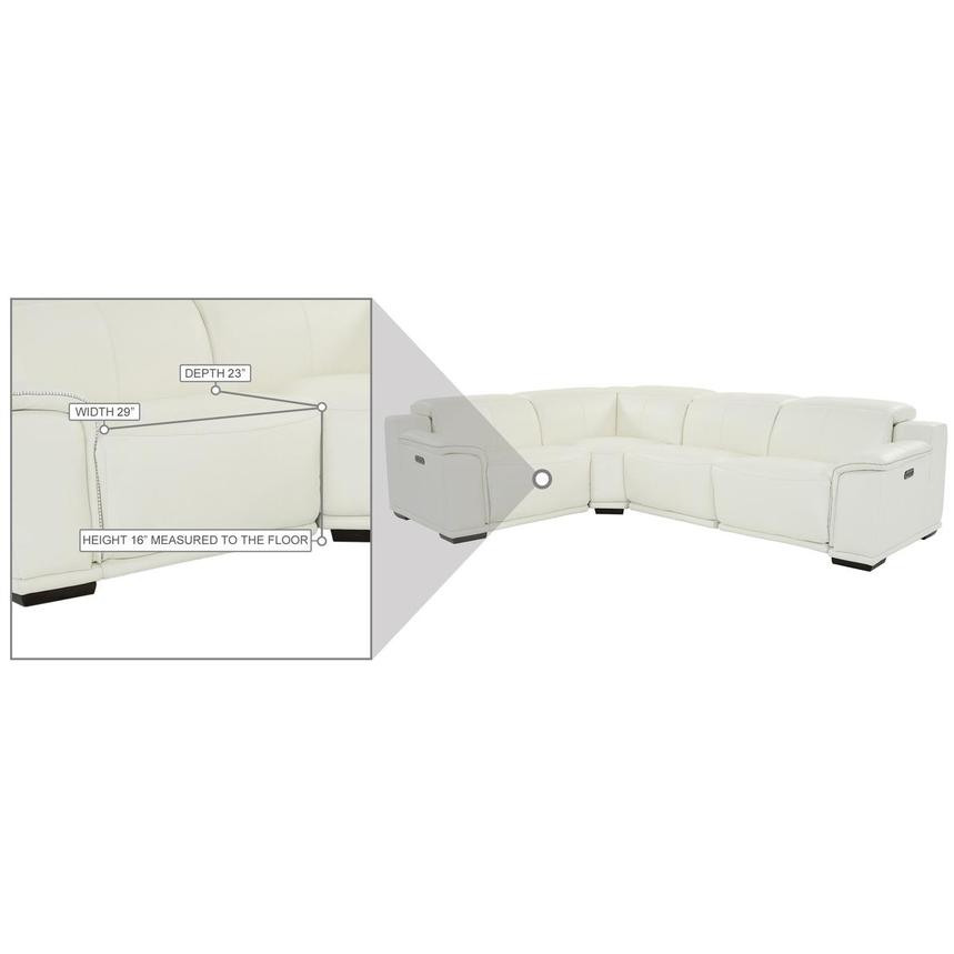 Davis 2.0 White Leather Power Reclining Sectional with 4PCS/2PWR  alternate image, 10 of 10 images.