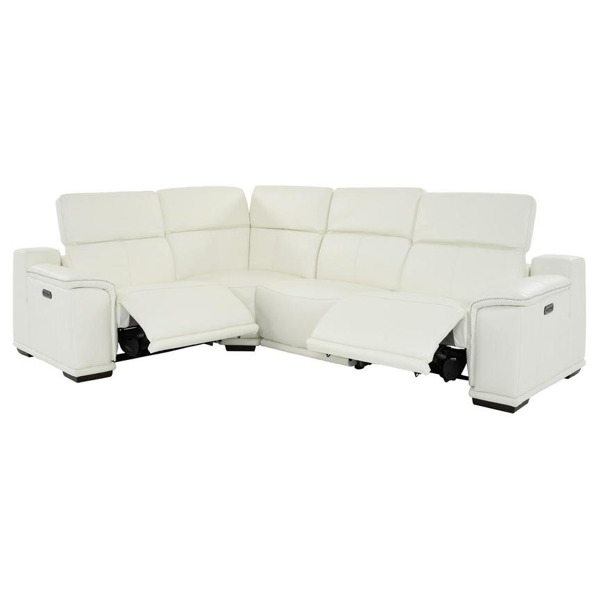 Davis 2 0 White Leather Power Reclining Sectional El Dorado Furniture
