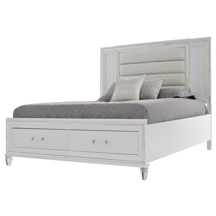 Stephanie White Queen Storage Bed  main image, 1 of 9 images.