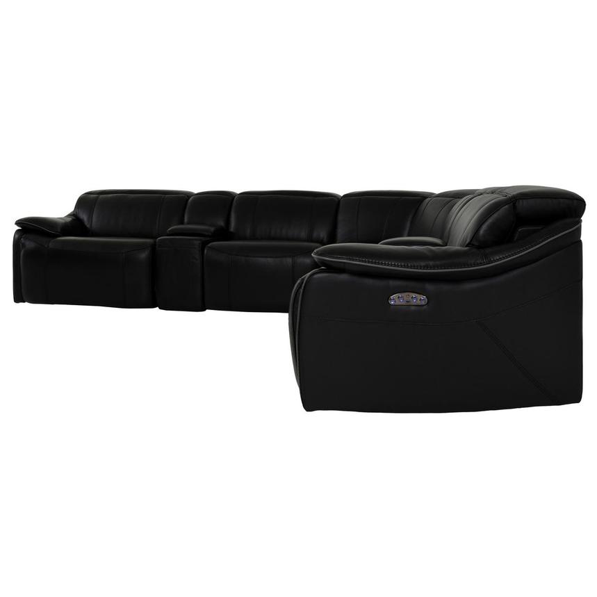 Austin Black Leather Power Reclining Sectional with 7PCS/3PWR  alternate image, 3 of 10 images.