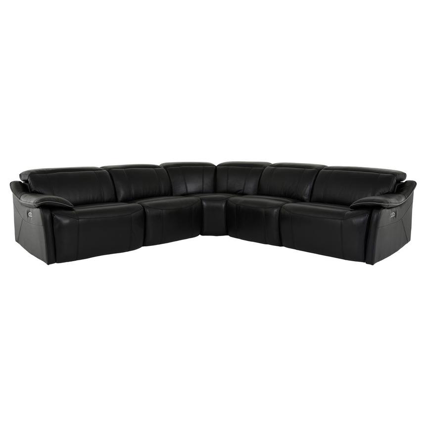 Austin Black Leather Power Reclining Sectional with 5PCS/2PWR  main image, 1 of 8 images.