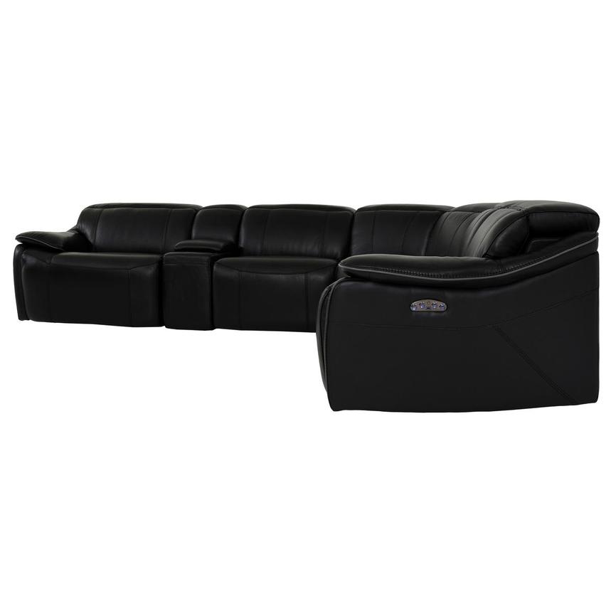 Austin Black Leather Power Reclining Sectional with 6PCS/2PWR  alternate image, 3 of 10 images.
