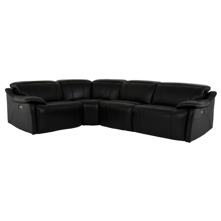 Austin Black Leather Power Reclining Sectional with 4PCS/2PWR  main image, 1 of 8 images.