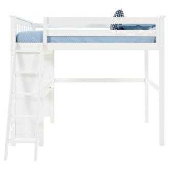 Haus White Twin Loft Bed w/Desk
