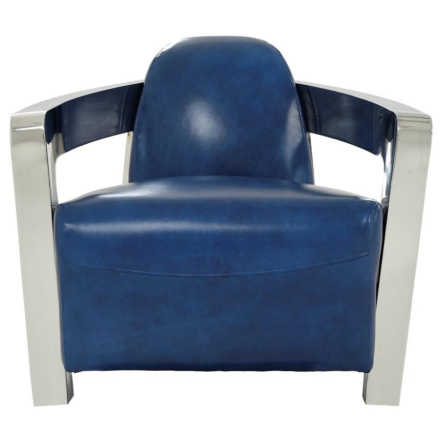 Aviator II Blue Leather Accent Chair  alternate image, 4 of 10 images.