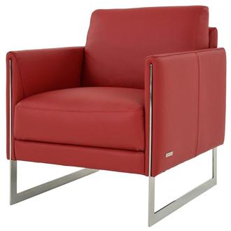 Coco Red Leather Accent Chair
