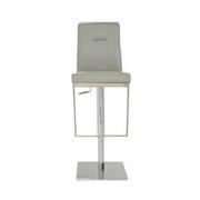 Hyde Leather Light Gray Leather Adjustable Stool  main image, 1 of 9 images.