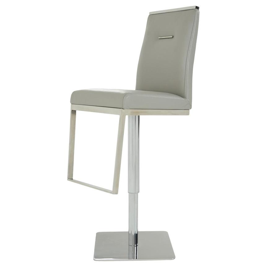 Hyde Leather Light Gray Leather Adjustable Stool  main image, 1 of 8 images.