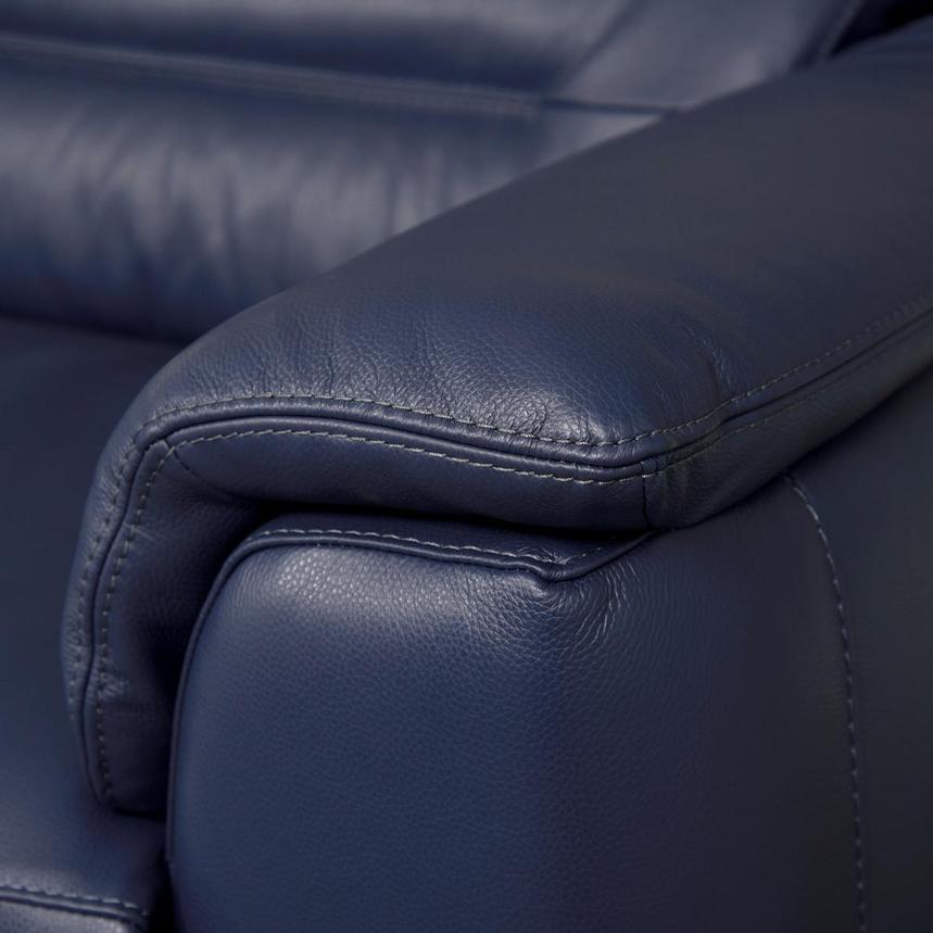 Anabel Blue Leather Power Reclining Loveseat  alternate image, 9 of 12 images.