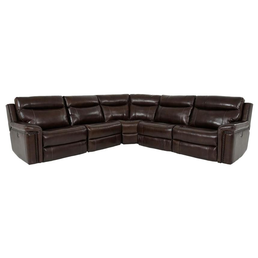 Billy Joe Leather Power Reclining Sectional with 5PCS/3PWR  main image, 1 of 10 images.