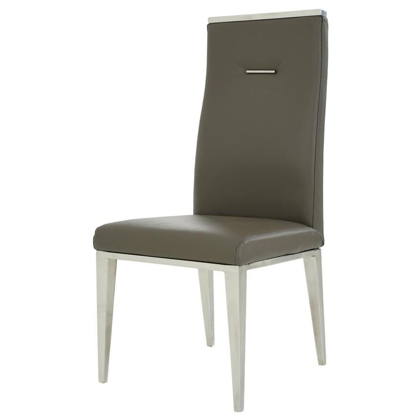 Hyde Gray Leather Side Chair  main image, 1 of 7 images.