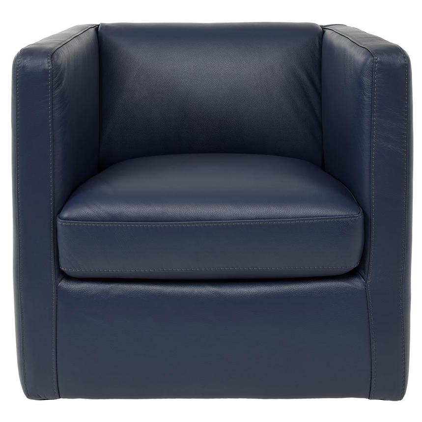 Cute Blue Leather Accent Chair  alternate image, 4 of 7 images.
