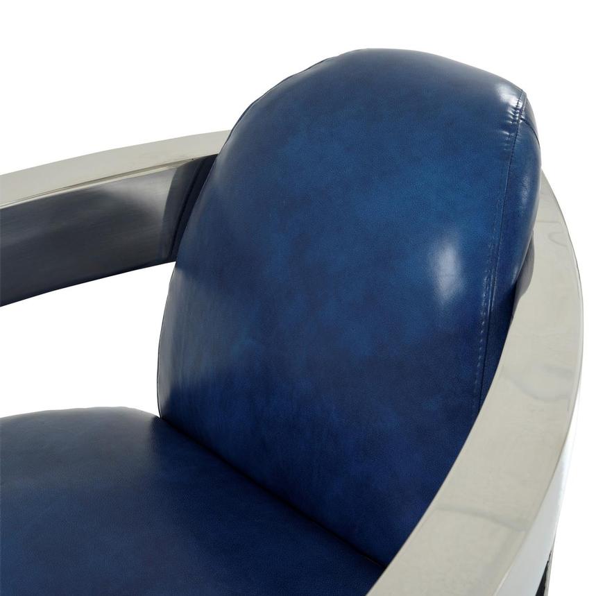 Aviator II Blue Leather Accent Chair alternate image, 6 of 9 images.