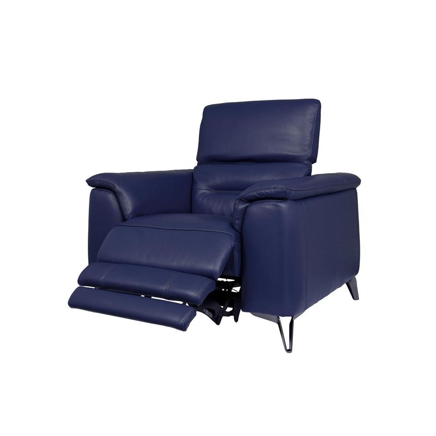 Anabel Blue Leather Power Recliner | El Dorado Furniture