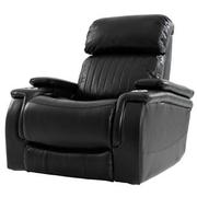 Obsidian Leather Power Recliner w/Massage & Heat  alternate image, 2 of 13 images.