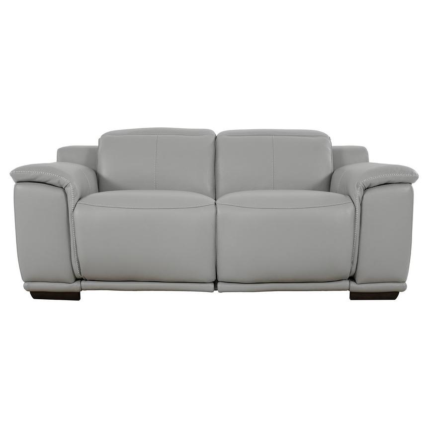 Davis 2.0 Light Gray Leather Power Reclining Loveseat  main image, 1 of 10 images.