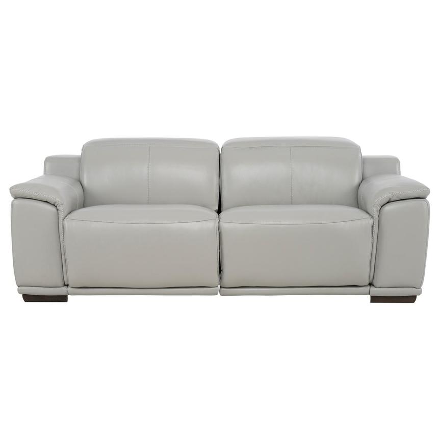 Davis 2.0 Silver Leather Power Reclining Sofa main image, 1 of 9 images.