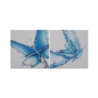 Papillon Bleu Set of 2 Acrylic Wall Art