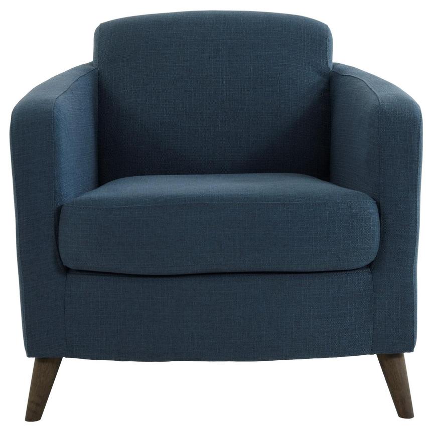 Modern Accent Chair With Ottoman Blue for Large Space