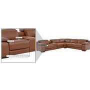 Gian Marco Tan Leather Power Reclining Sectional with 6PCS/2PWR  alternate image, 8 of 8 images.