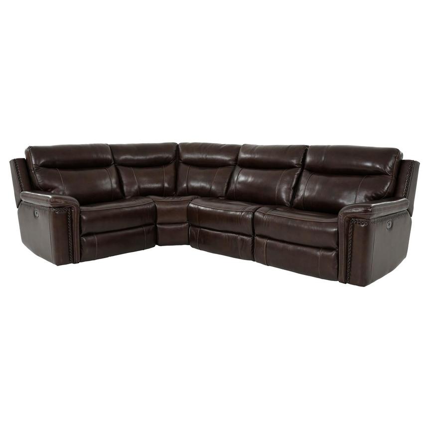 Billy Joe Leather Power Reclining Sectional with 4PCS/2PWR  main image, 1 of 9 images.