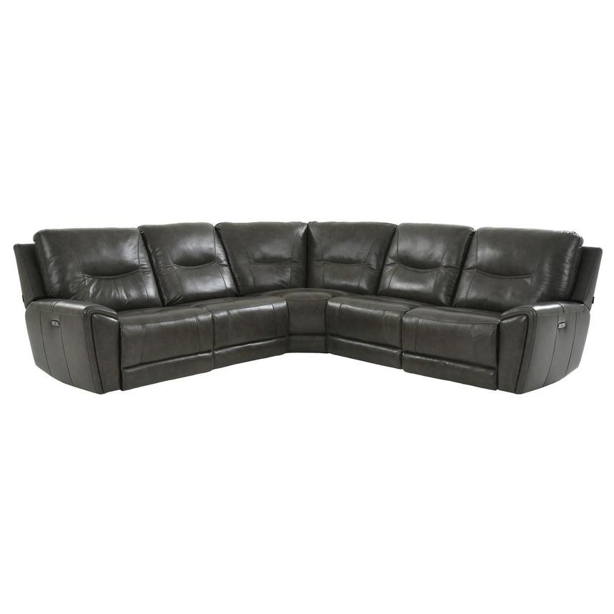 London Leather Power Reclining Sectional with 5PCS/2PWR  main image, 1 of 9 images.