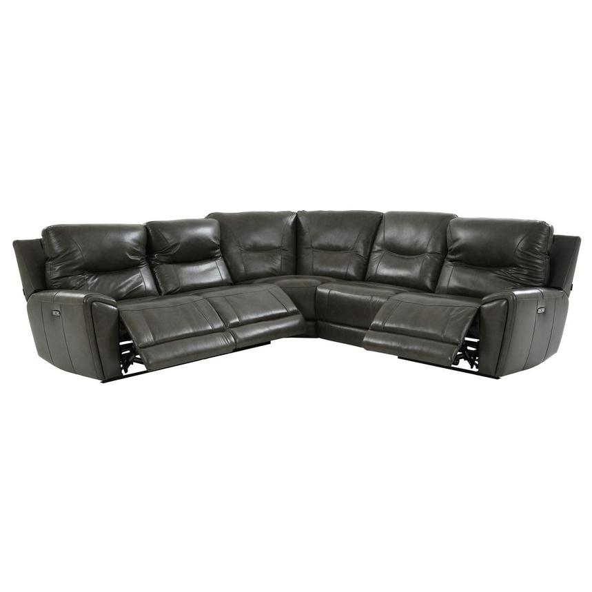 London Leather Power Reclining Sectional with 5PCS/3PWR  alternate image, 2 of 9 images.