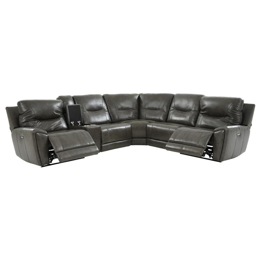 London Leather Power Reclining Sectional with 6PCS/2PWR  alternate image, 2 of 11 images.