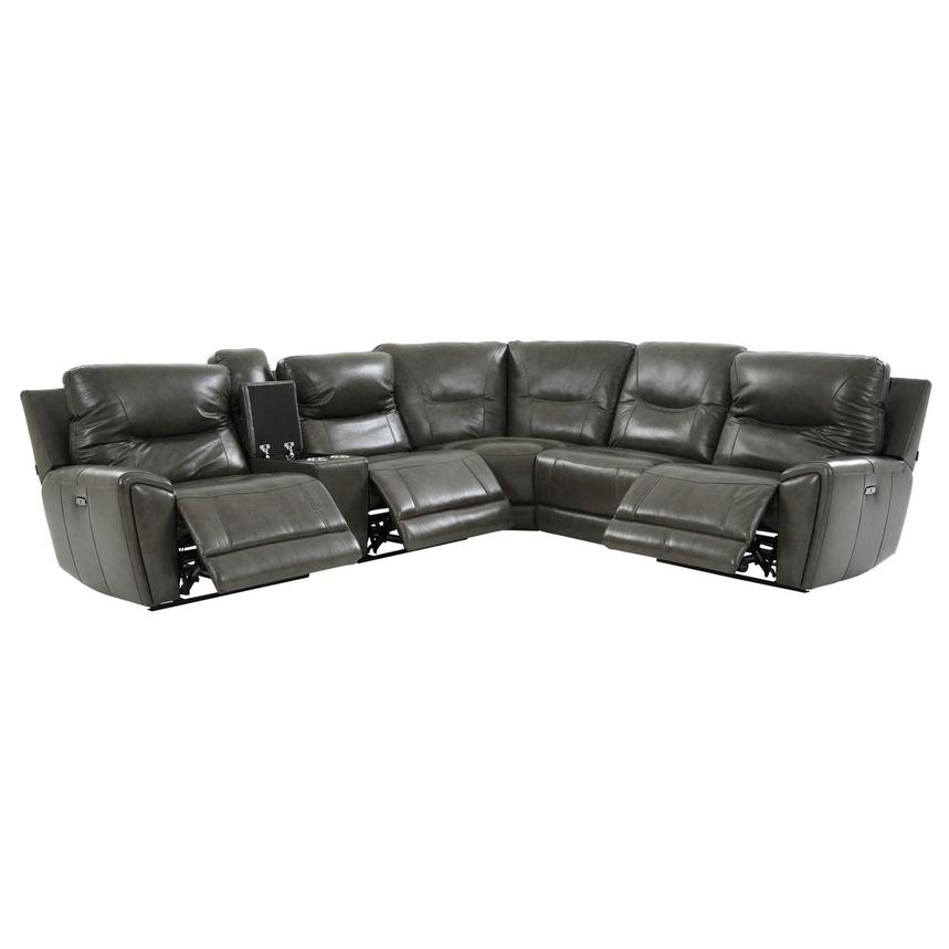 London Leather Power Reclining Sectional with 6PCS/3PWR  alternate image, 2 of 11 images.